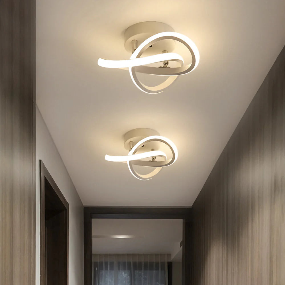 White Flush LED Ceiling Light in Metal and Acrylic – Modern Minimalist Design
