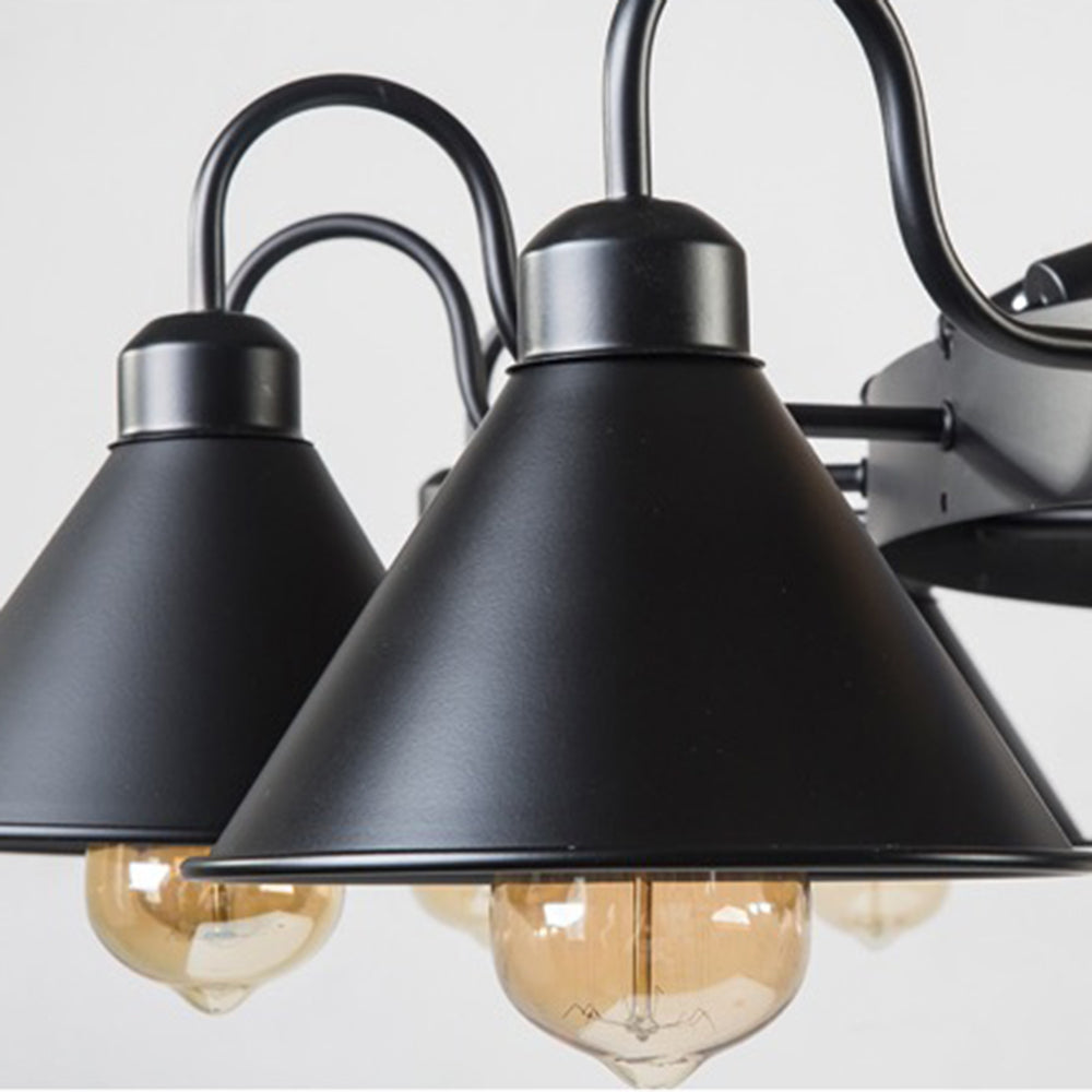 Alessio Vintage Industrial Rope Chandelier – 9/17 Lights, Black