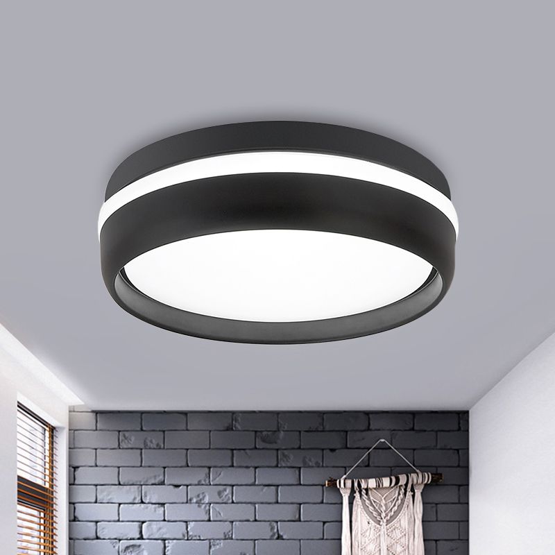 Quinn 7.9" Flush Mount Ceiling Light – Black or Grey, LED, 2-Color Temperature