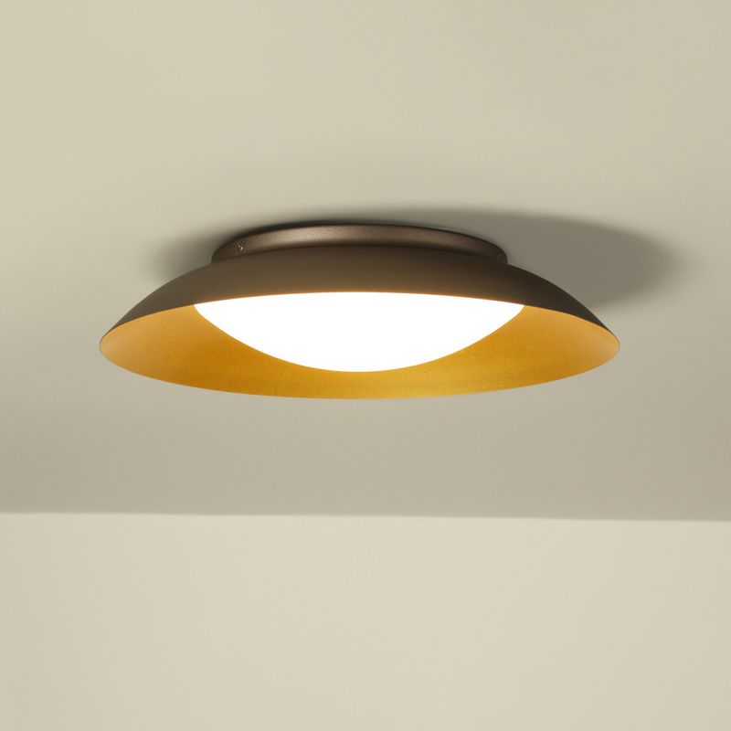 Carins Round Brass Flush Ceiling Light 13.8"-15.8" – 3-Color LED