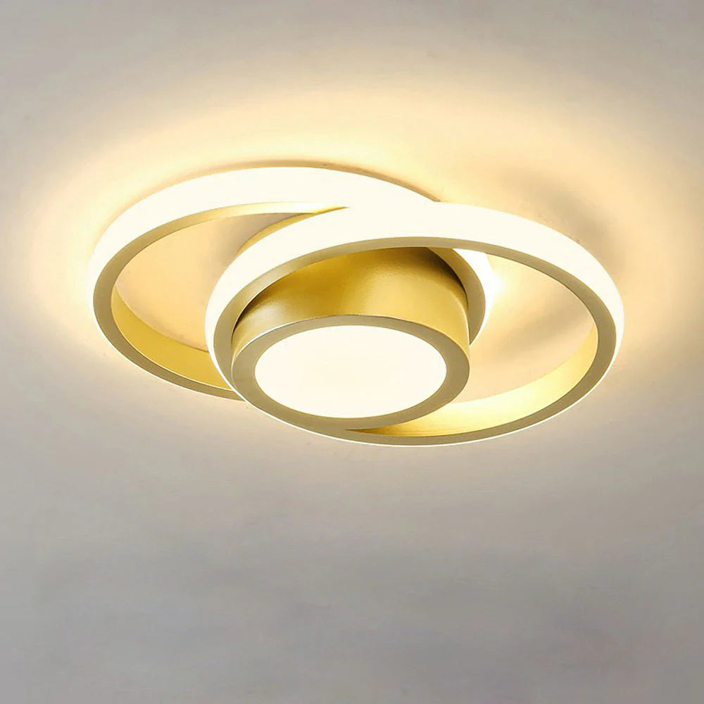 Modern Minimalist LED Ceiling Light – Double Ring Design