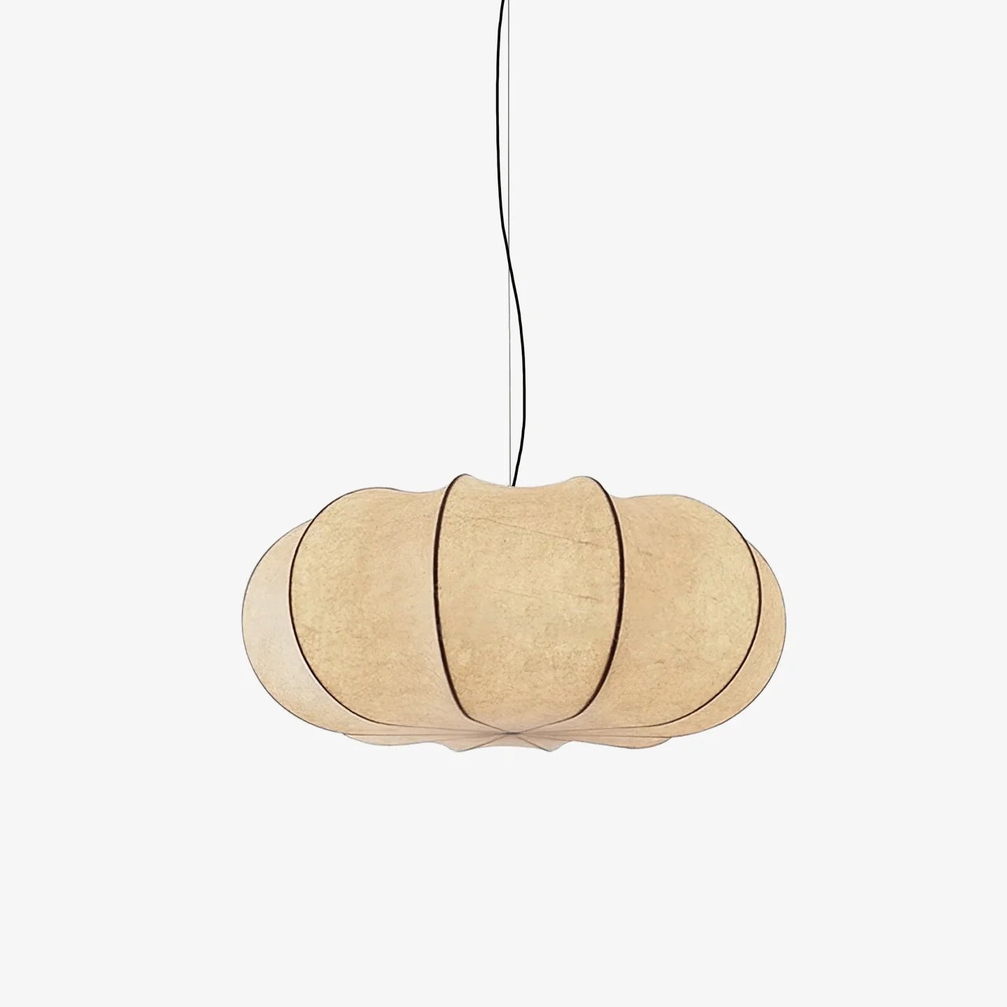 Ozawa Vintage Oblate Silk & Metal Pendant Light – 3 Sizes