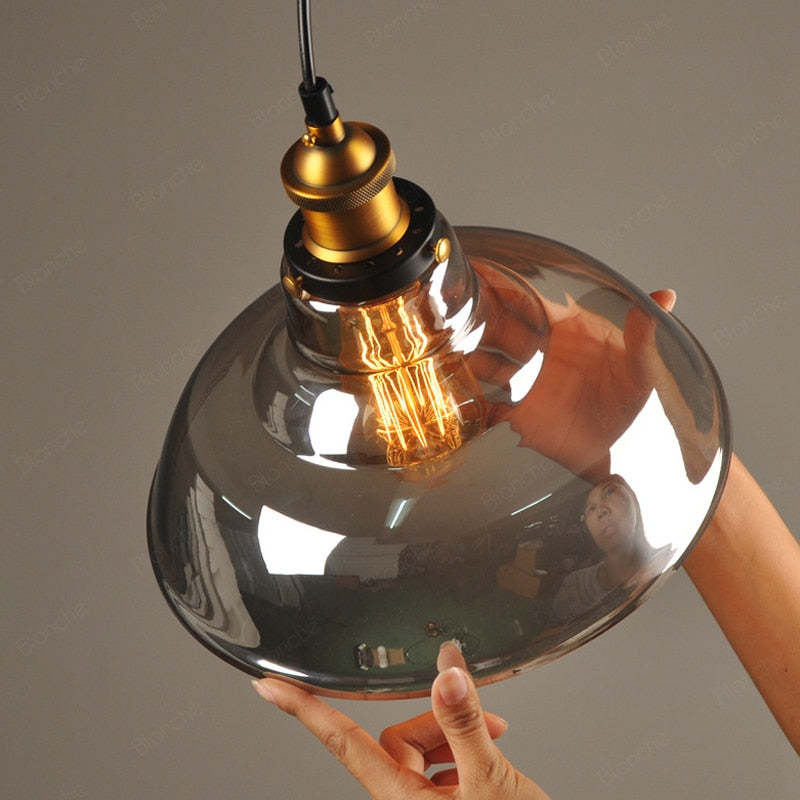 Vintage Glass Chandelier – Retro Nordic Pendant Light Fixture