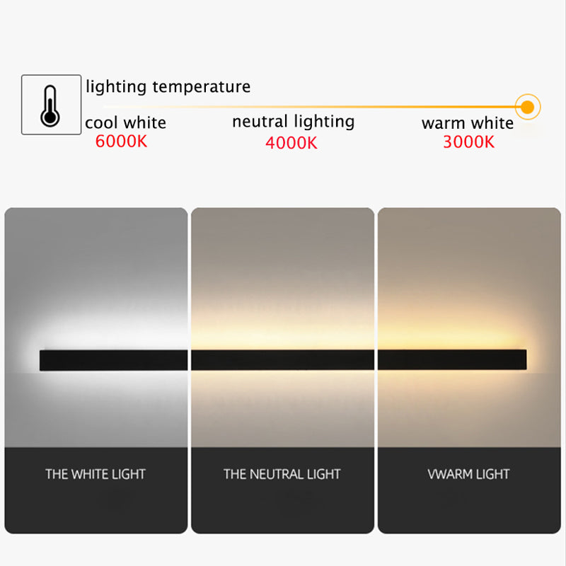Edge Minimalist IP65 Linear LED Wall Light – Black Metal & Acrylic