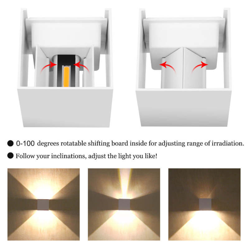 Orr Adjustable Square Outdoor Wall Lamp – LED, Black/White