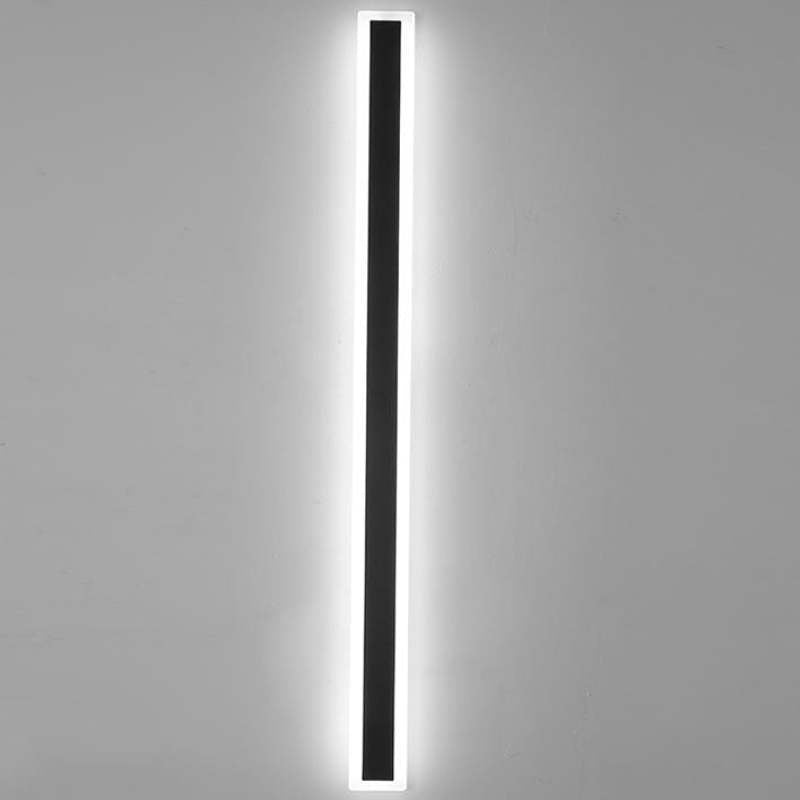 Edge Modern Outer Glow Linear Outdoor Wall Light – Dark Steel