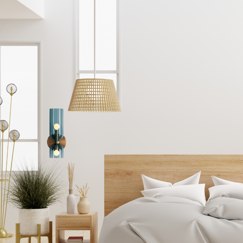 Morandi Double-Head LED Wall Lamp – Blue/Gray/White, Metal & Glass