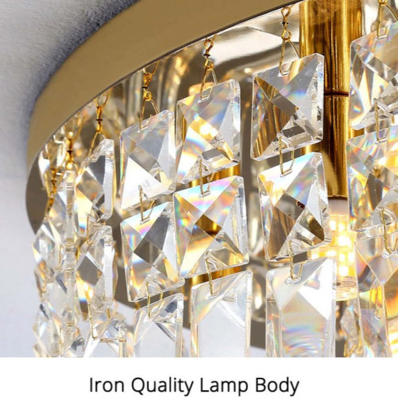 Marilyn Luxury Flush Mount Crystal LED Ceiling Light – Gold Finish