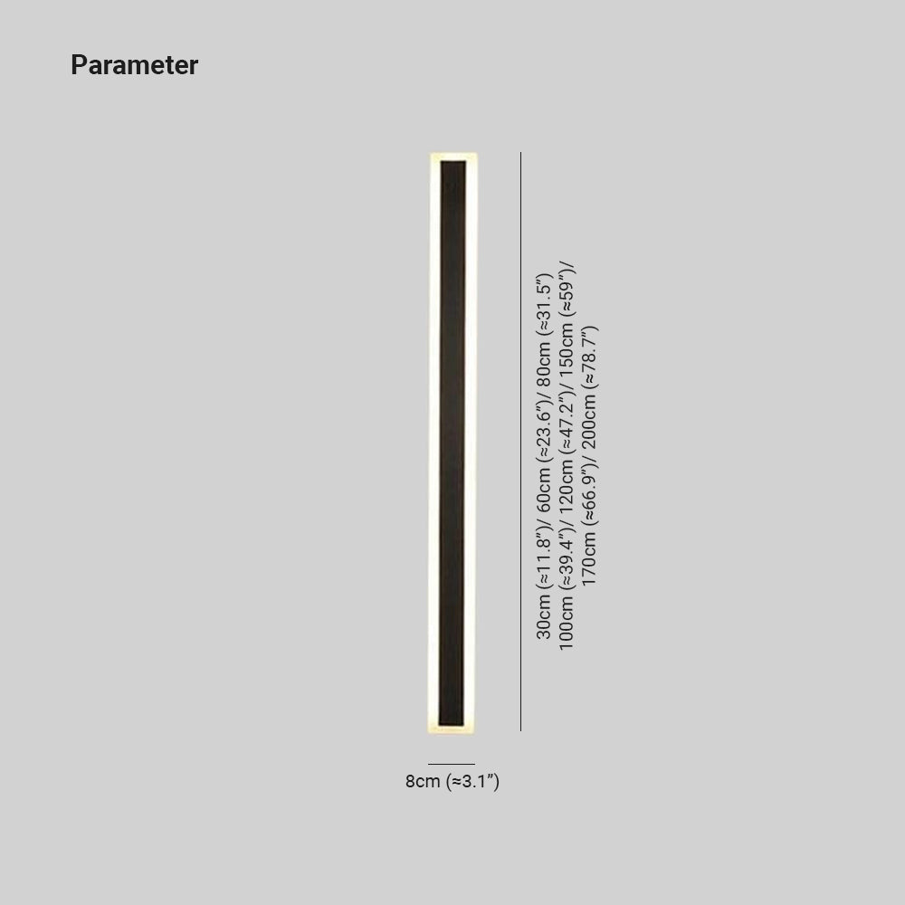 Edge Modern Outer Glow Linear Outdoor Wall Light – Dark Steel