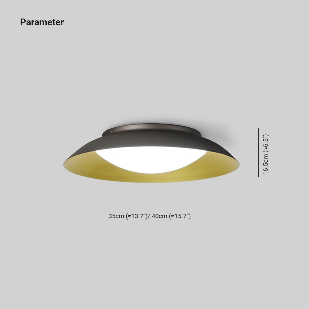 Carins Round Brass Flush Ceiling Light 13.8"-15.8" – 3-Color LED