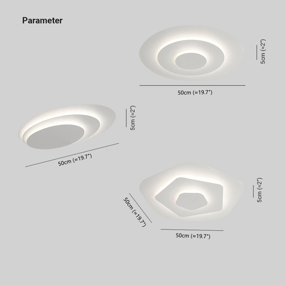 Quinn Geometric Flush Mount Ceiling Light – White, 19.7"