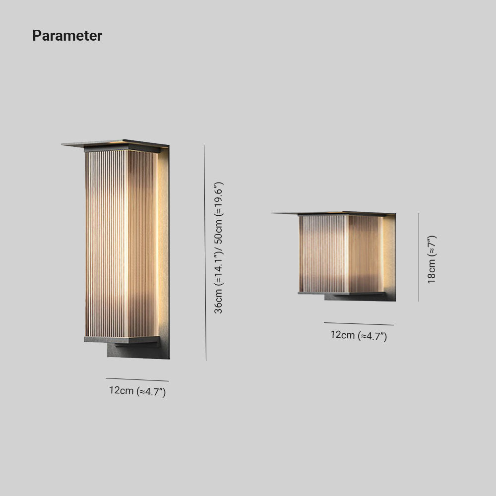 Orr Modern Rectangular Metal Outdoor Wall Lamp – IP54, LED, Black