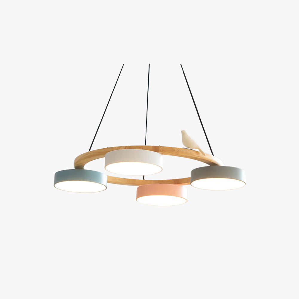 Morandi Modern Chandelier – Metal, Wood, Resin, Acrylic, 4–5 Lights