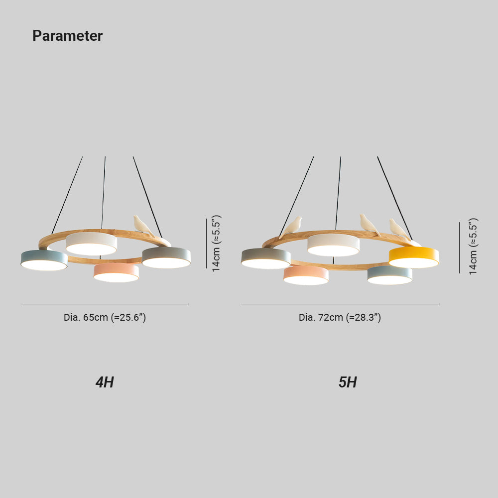 Morandi Modern Chandelier – Metal, Wood, Resin, Acrylic, 4–5 Lights