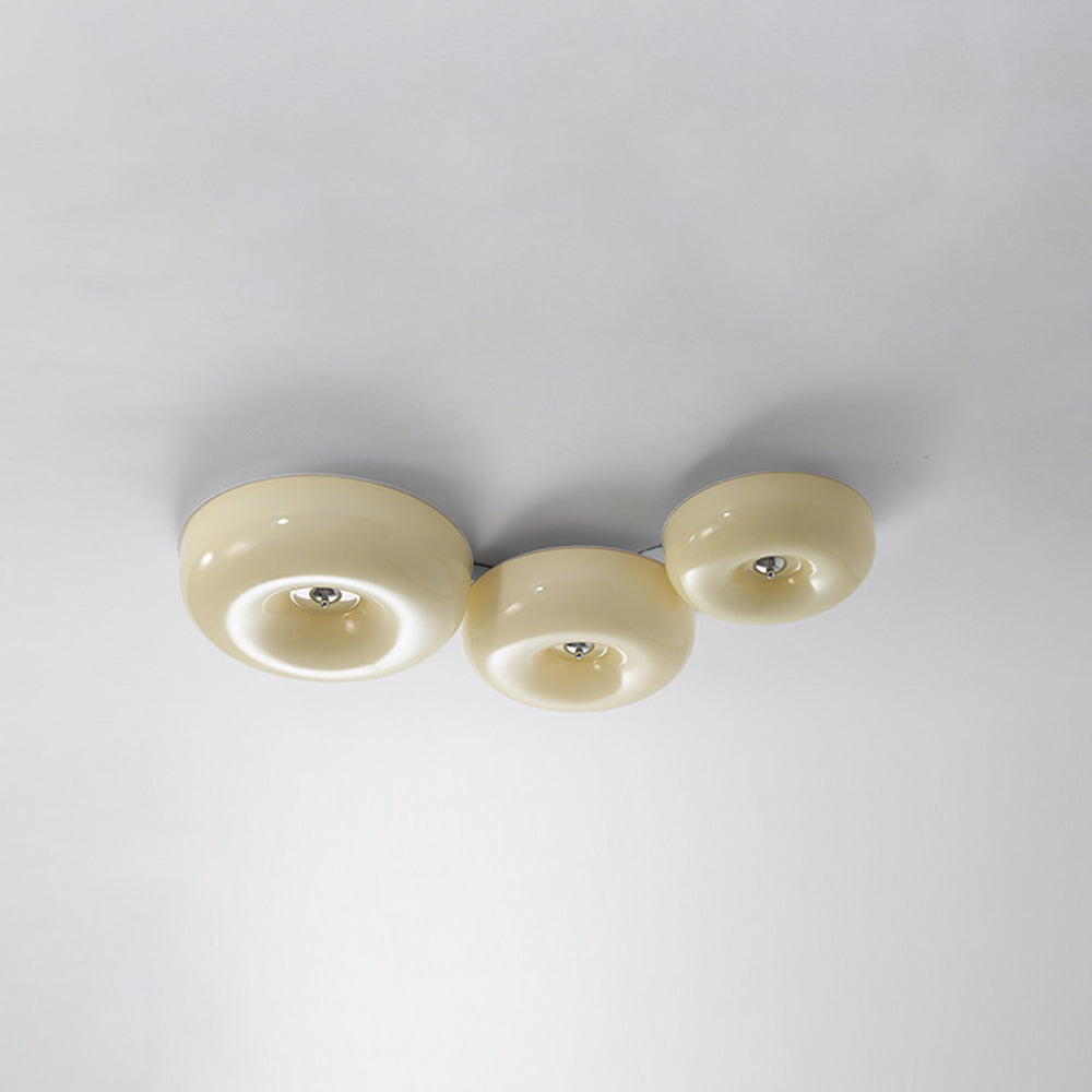 Hailie Cream Glass Flush Mount Ceiling Light – LED, 12.6–18.1"