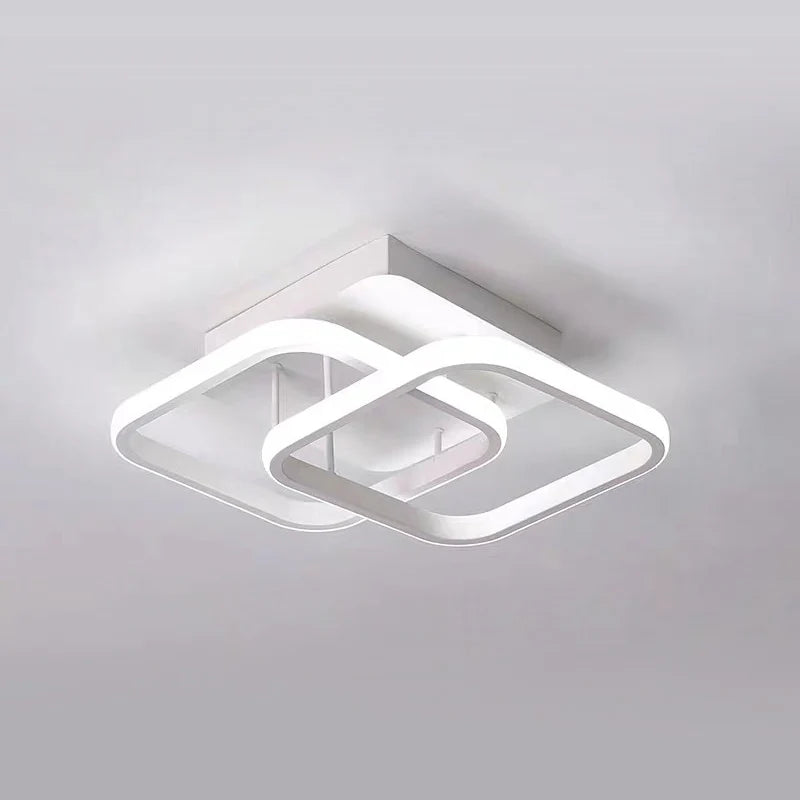 White Flush LED Ceiling Light in Metal and Acrylic – Modern Minimalist Design
