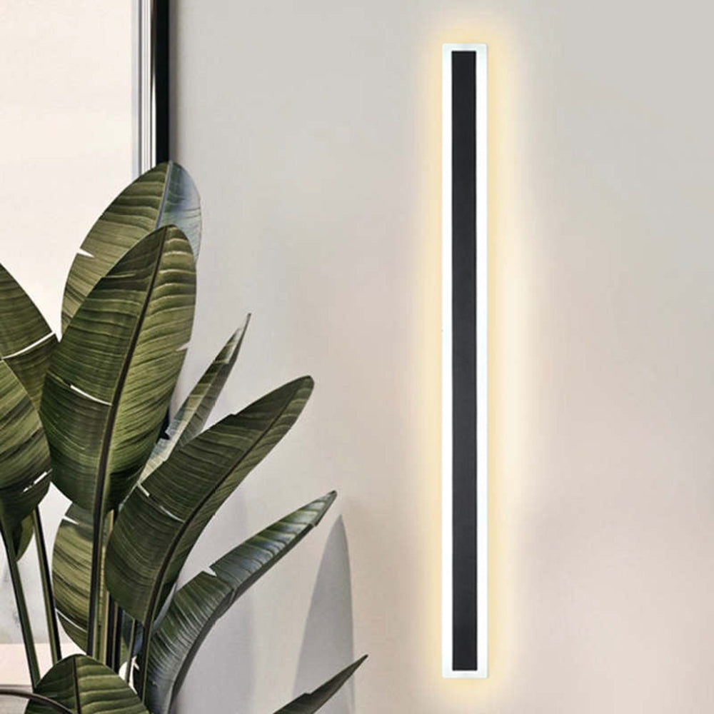Edge Modern Outer Glow Linear Outdoor Wall Light – Dark Steel