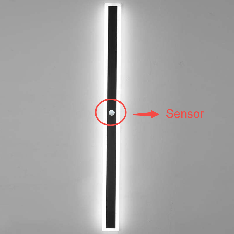 Edge Modern Outer Glow Linear Outdoor Wall Light – Dark Steel
