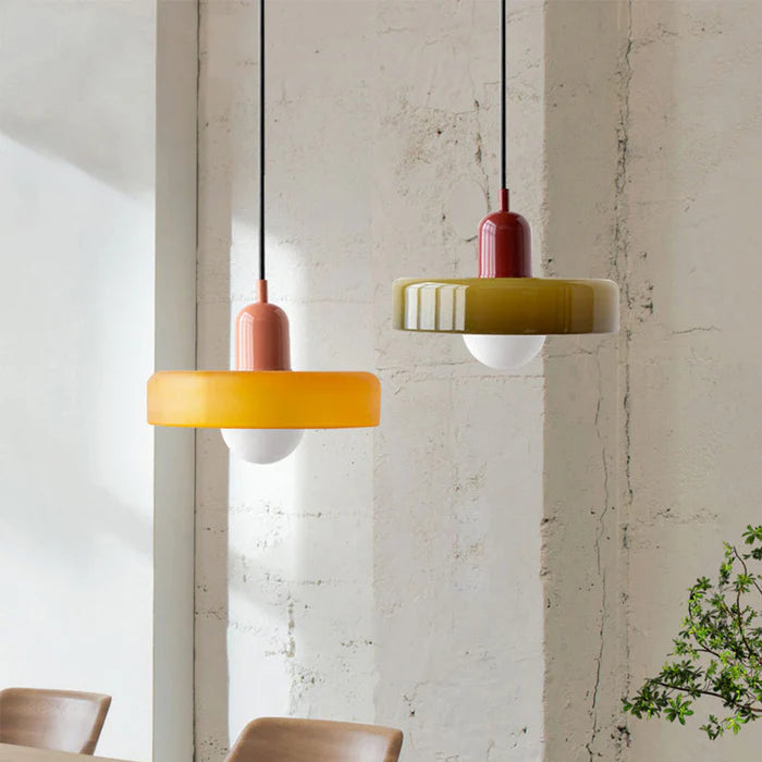 Bauhaus Glass Pendant Lamp – Wired or Plug-In Installation
