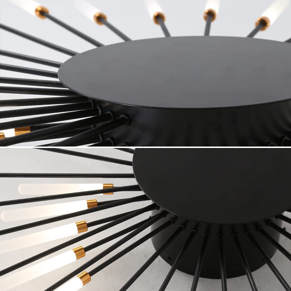 Lowry Fireworks LED Ceiling Light – Black/Gold, 12–42 Bulbs