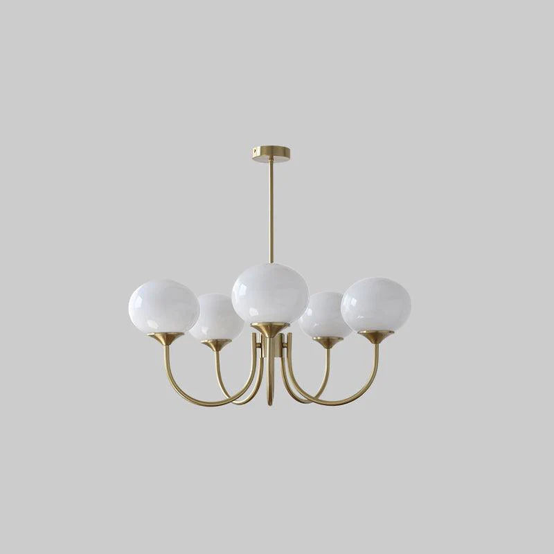 Modern Brass Ceiling Light with Pink Glass Shades