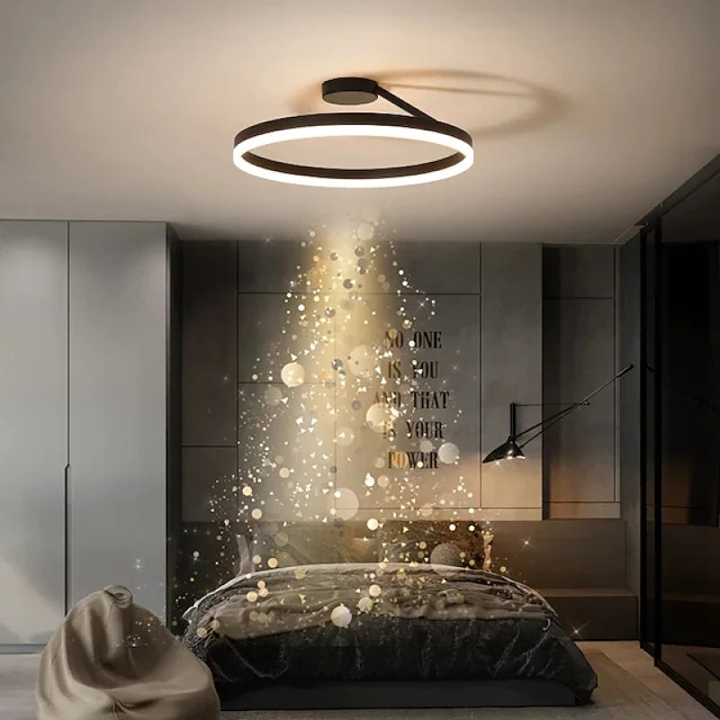 Arisha Modern Circle Flush Mount Ceiling Light – Black/White, LED
