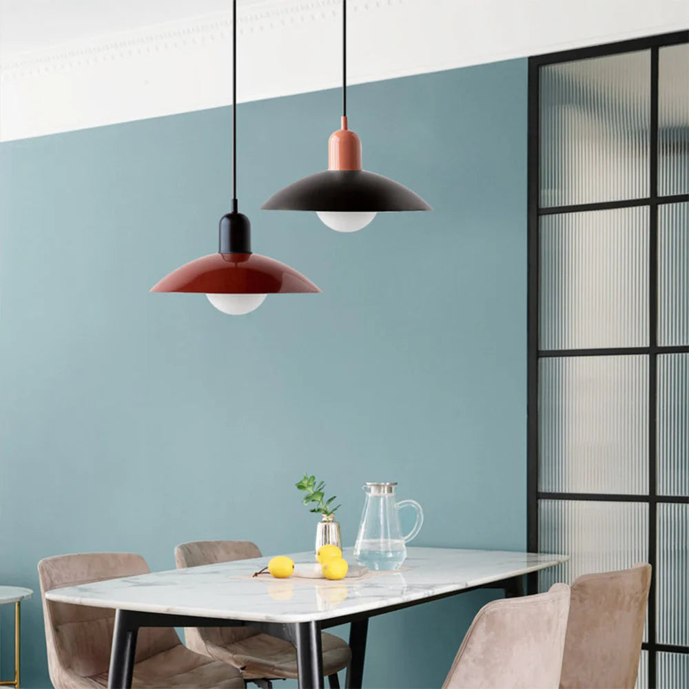 Morandi Modern Metal Pendant Light – Colorful Dome Shade, G9 Base