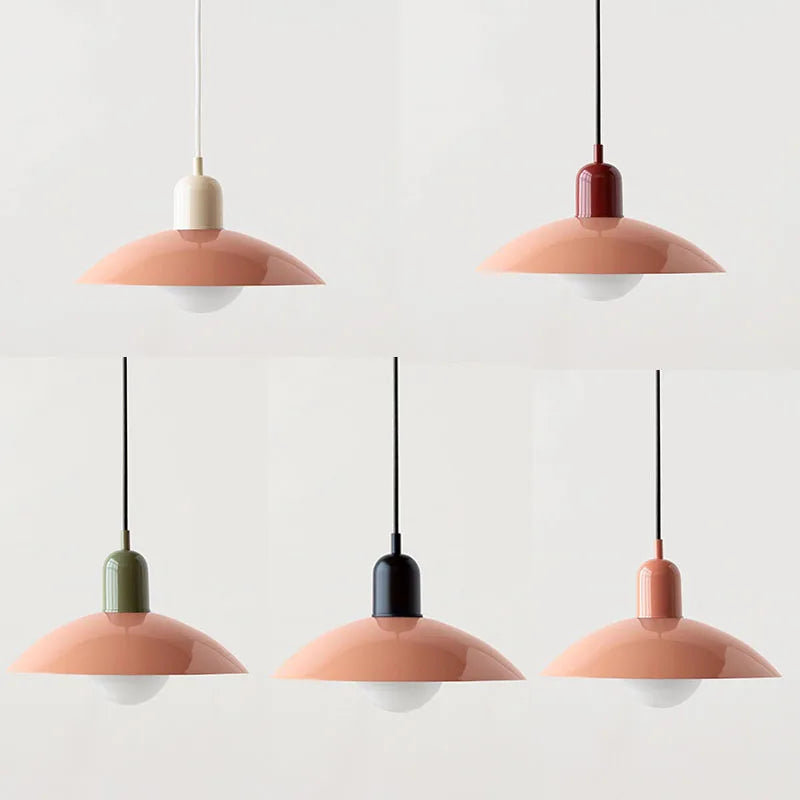 Morandi Modern Metal Pendant Light – Colorful Dome Shade, G9 Base