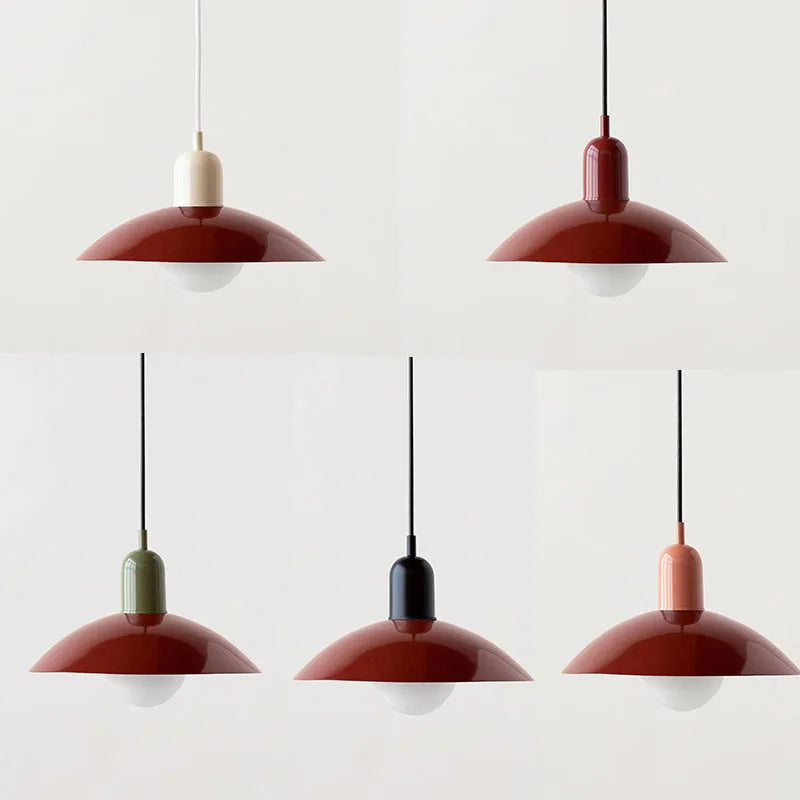 Morandi Modern Metal Pendant Light – Colorful Dome Shade, G9 Base