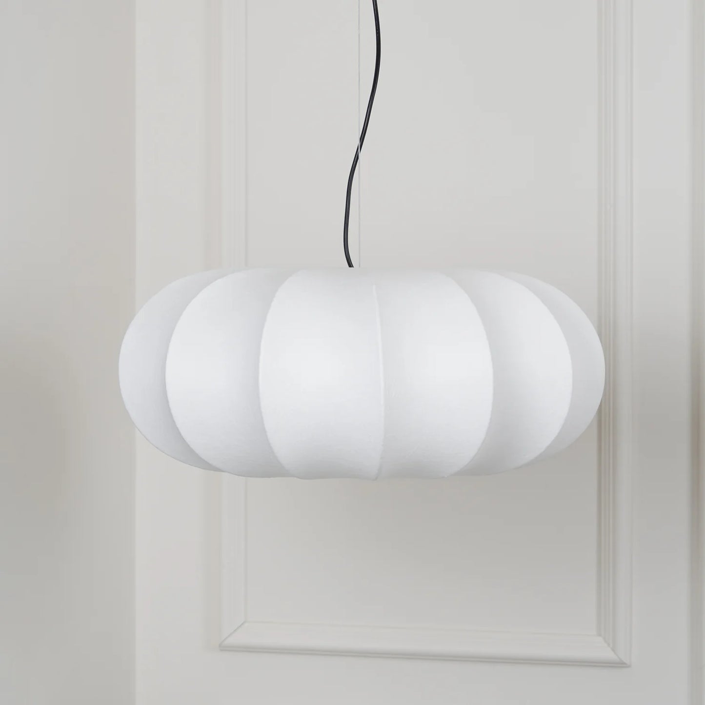 Ozawa Vintage Oblate Silk & Metal Pendant Light – 3 Sizes