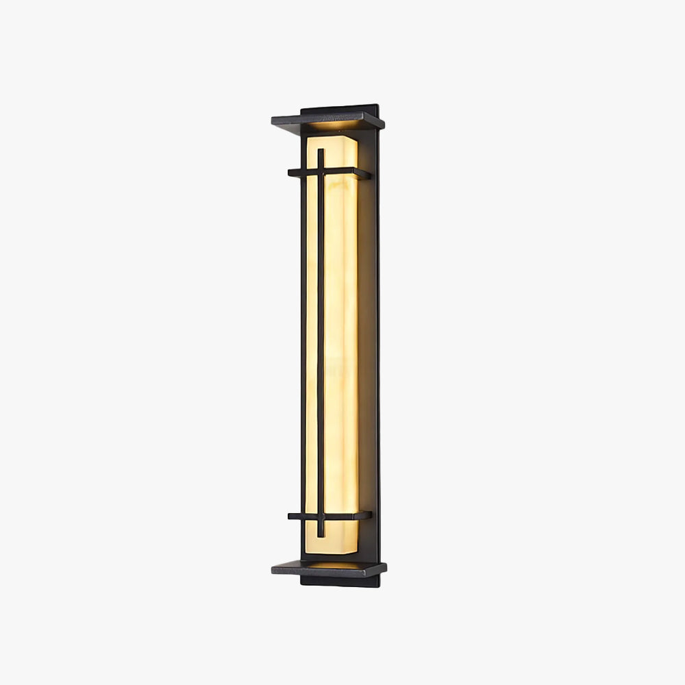 Orr Square Outdoor Wall Light – Metal & Alabaster-Resin IP65 LED