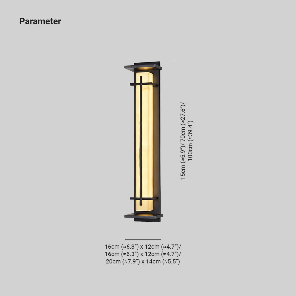 Orr Square Outdoor Wall Light – Metal & Alabaster-Resin IP65 LED