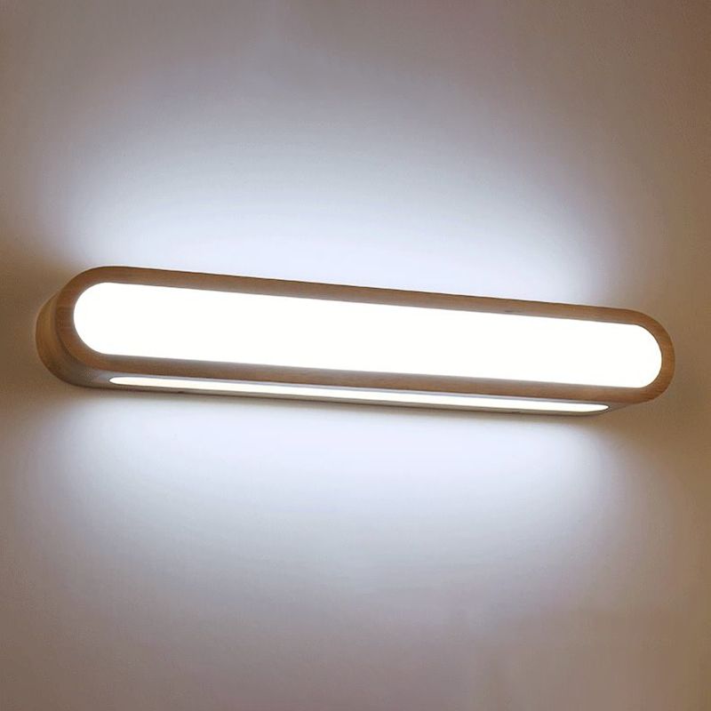 Ozawa Rectangular Wooden Wall Lamp – 21.7" LED, 3-Colour Switch