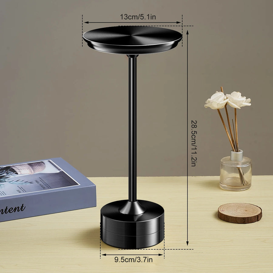 Metal Touch Lamp – Portable, Rechargeable, 3 Light Settings