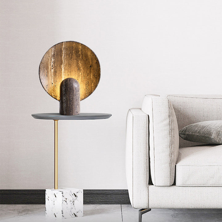 Travertine-Effect Stone Lamp – Mineral Elegance for Your Interior