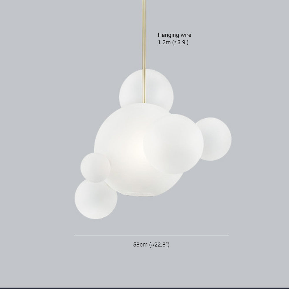 Hailie Glass Bubble Cluster Pendant Light – Frosted Glass, 1/3/5 Heads