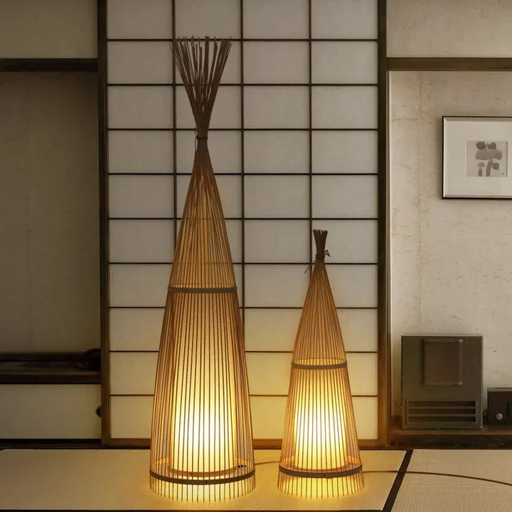 Bamboo Tripod Floor Lamp | Natural Decorative Lighting