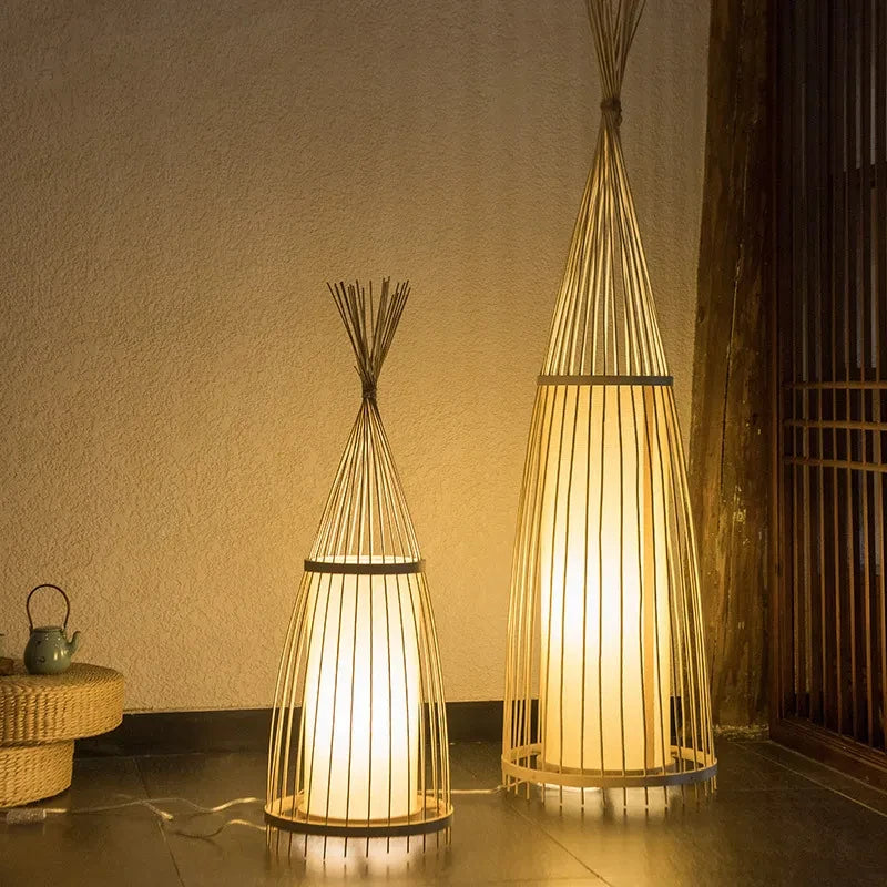 Bamboo Tripod Floor Lamp | Natural Decorative Lighting