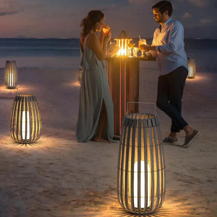 Rattan Garden Lamp | Waterproof & Rechargeable