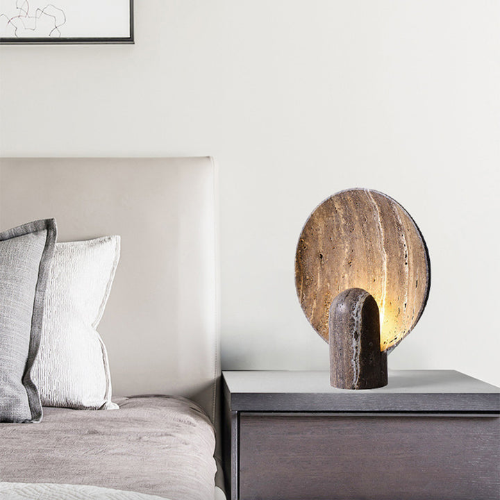 Travertine-Effect Stone Lamp – Mineral Elegance for Your Interior