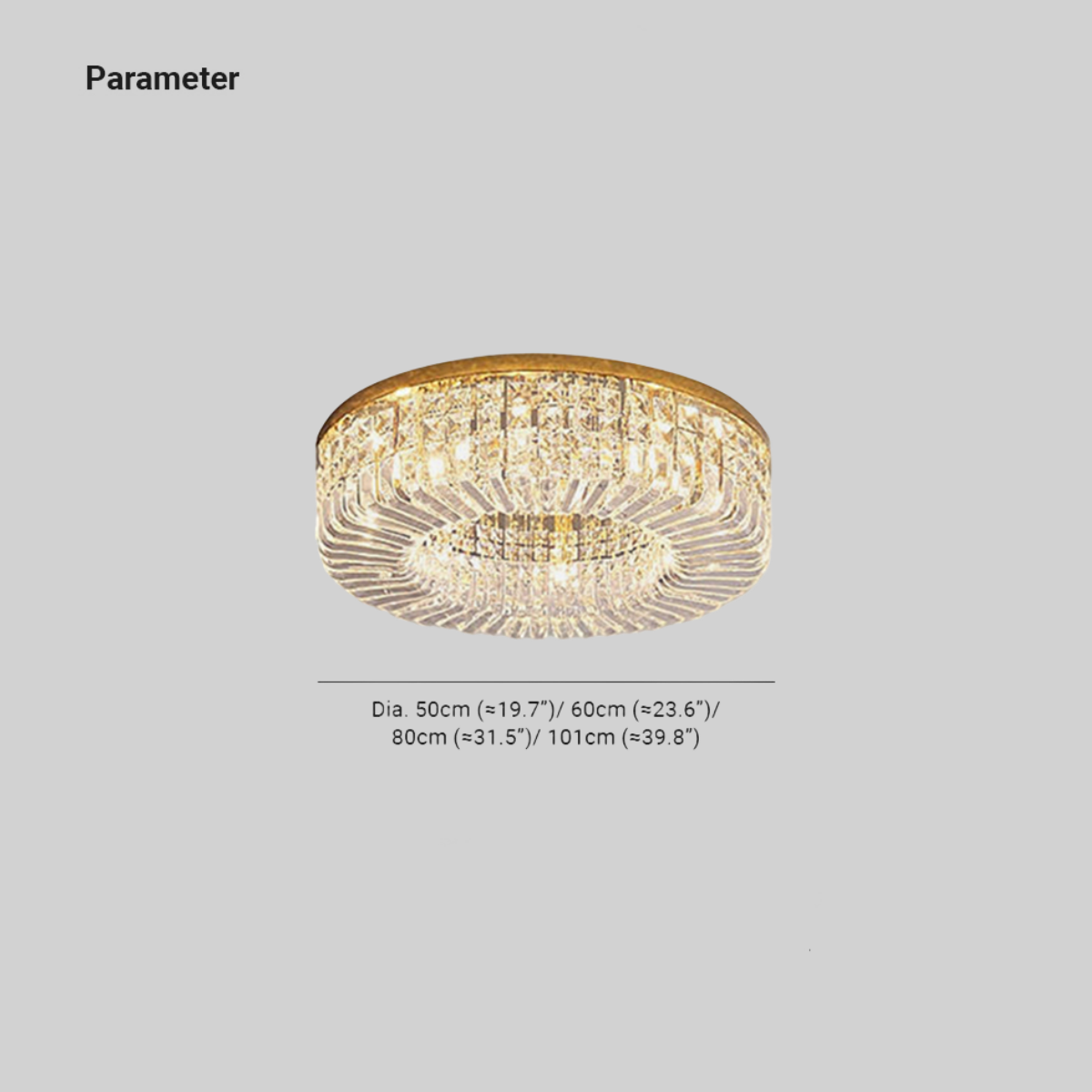 Marilyn Luxury Flush Mount Crystal LED Ceiling Light – Gold Finish