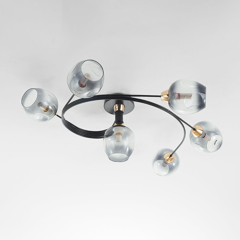 Nordic LED Ceiling Chandelier – Modern Glass Retro Pendant Lamp