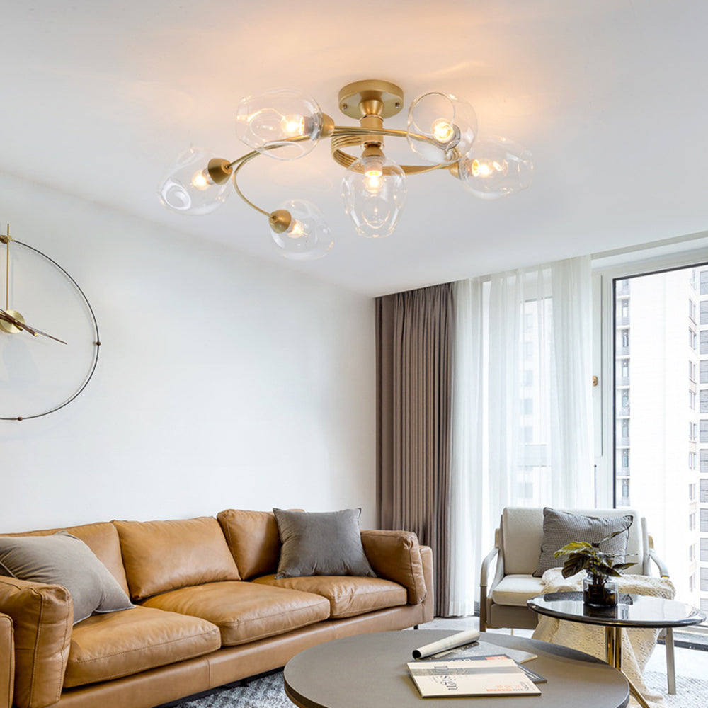 Nordic LED Ceiling Chandelier – Modern Glass Retro Pendant Lamp