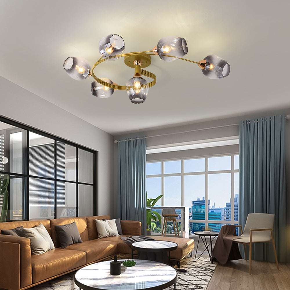 Nordic LED Ceiling Chandelier – Modern Glass Retro Pendant Lamp
