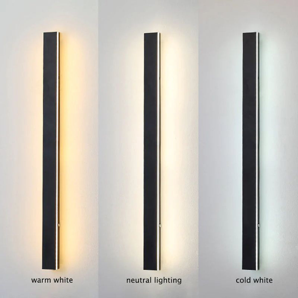 Edge Minimalist IP65 Linear LED Wall Light – Black Metal & Acrylic
