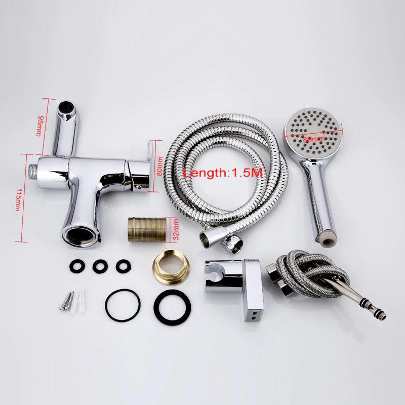 Shower Faucet - Basin Faucet With Hand Shower Cold And Hot Water Mixer Bathtub Faucet