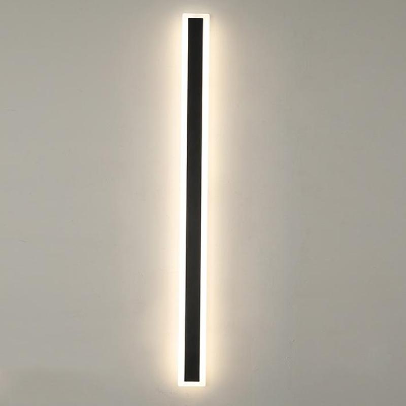 Edge Modern Outer Glow Linear Outdoor Wall Light – Dark Steel
