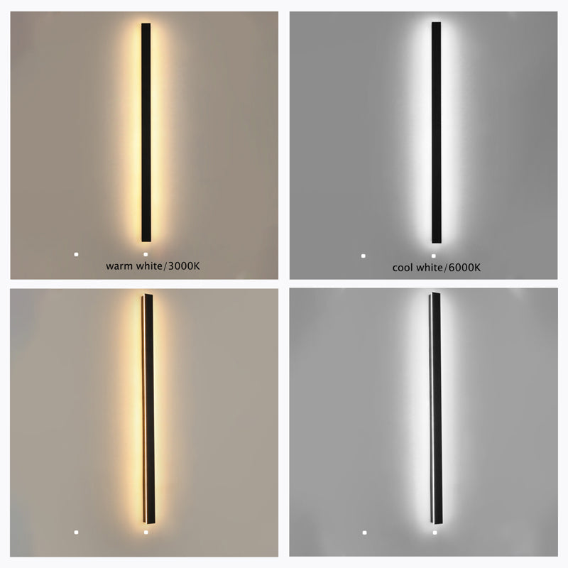 Edge Minimalist IP65 Linear LED Wall Light – Black Metal & Acrylic