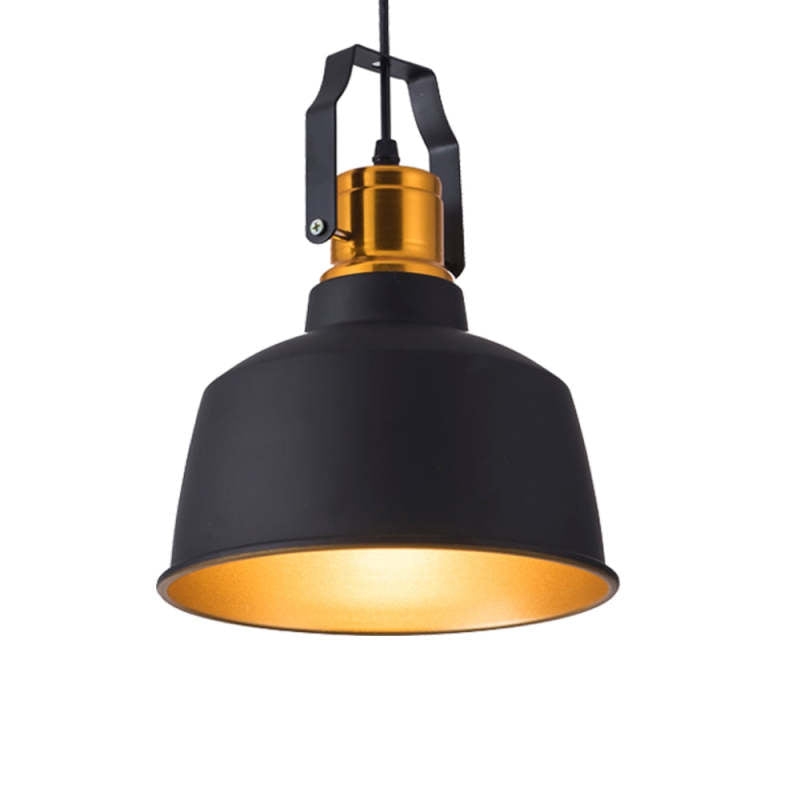 Vintage Loft LED Pendant Light – E27 Aluminum & Wood Dining Lamp