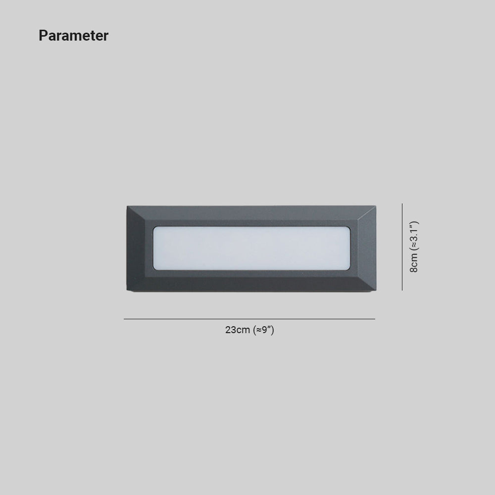 Orr Rectangular Outdoor Deck & Step Light – Black or Grey, 9.1" x 3.1"